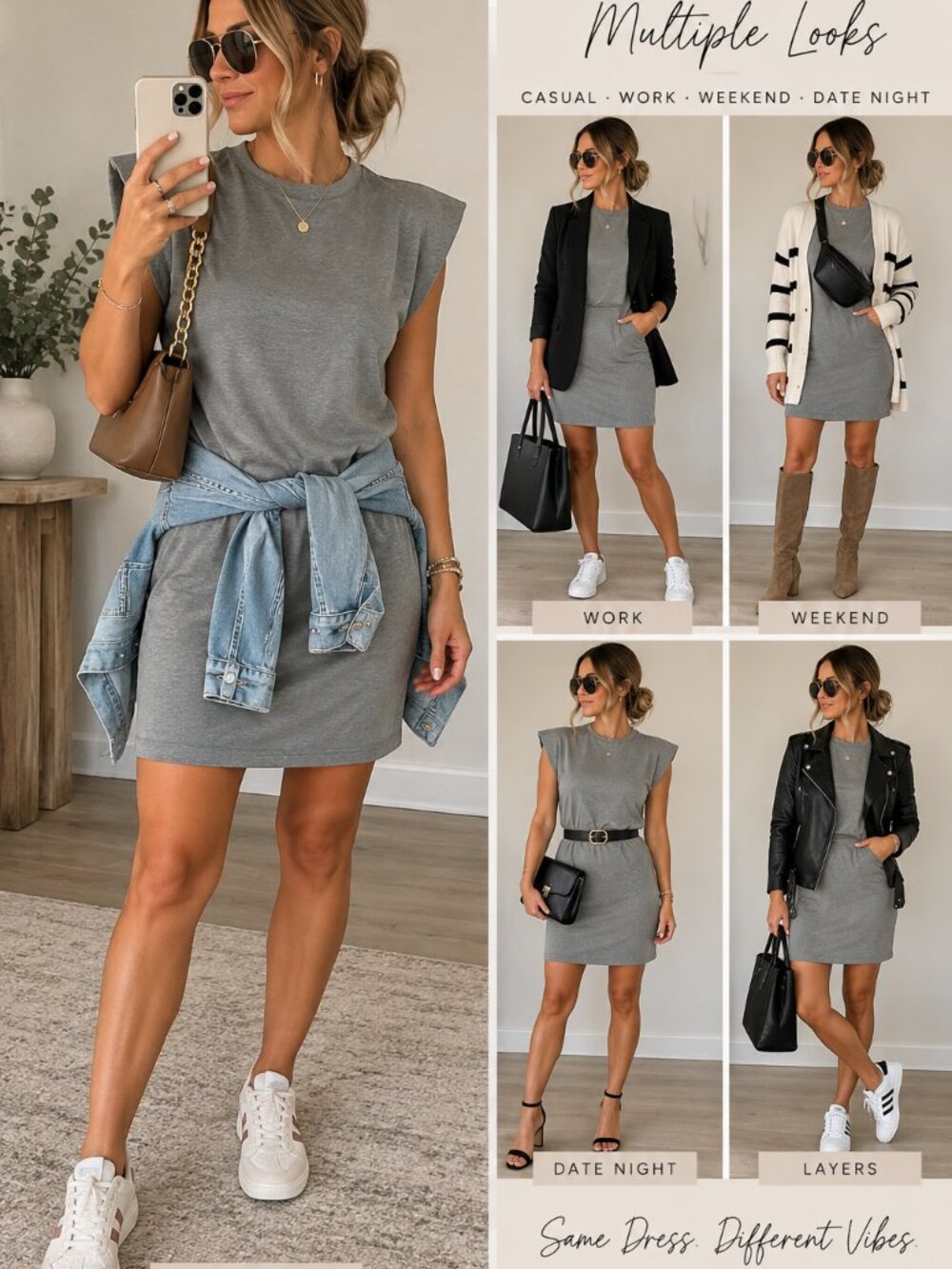 A New Day Heather Gray Sleeveless Knit Dress Size M NWT